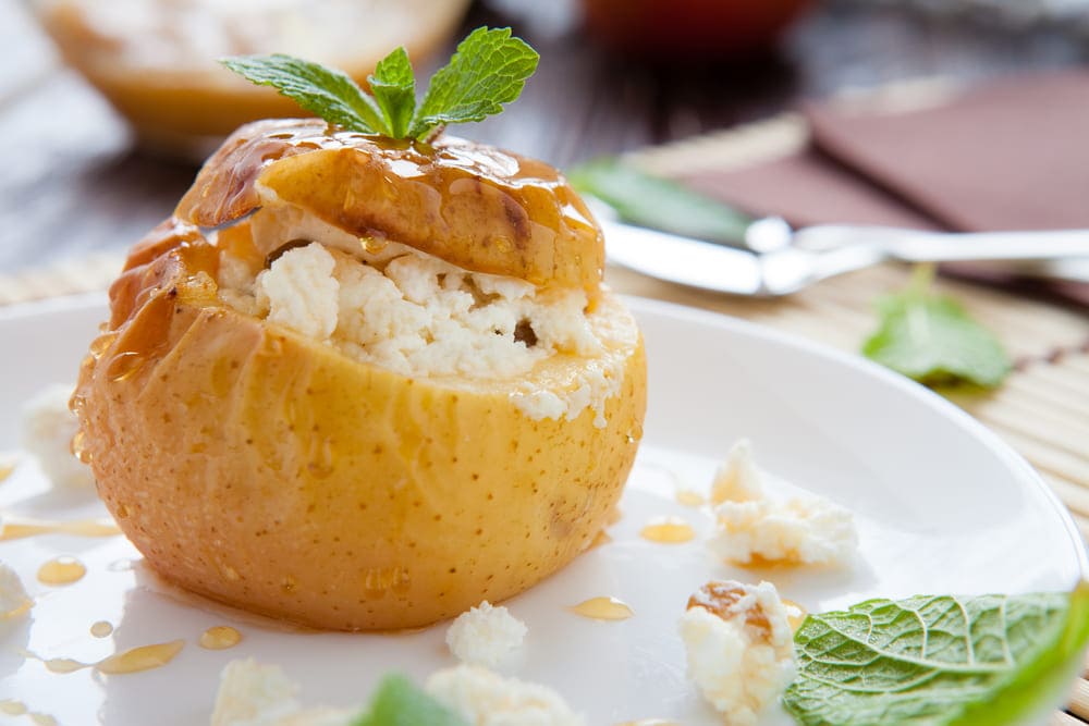 Delicious Diet-Friendly Dessert - Baked Apples with Cottage Cheese and Nuts
