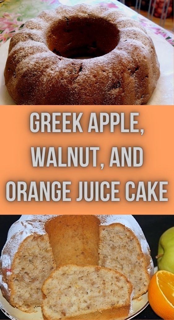 Greek Apple, Walnut, and Orange Juice Cake