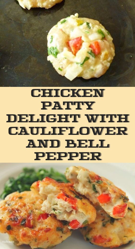 Chicken Patty Delight with Cauliflower and Bell Pepper
