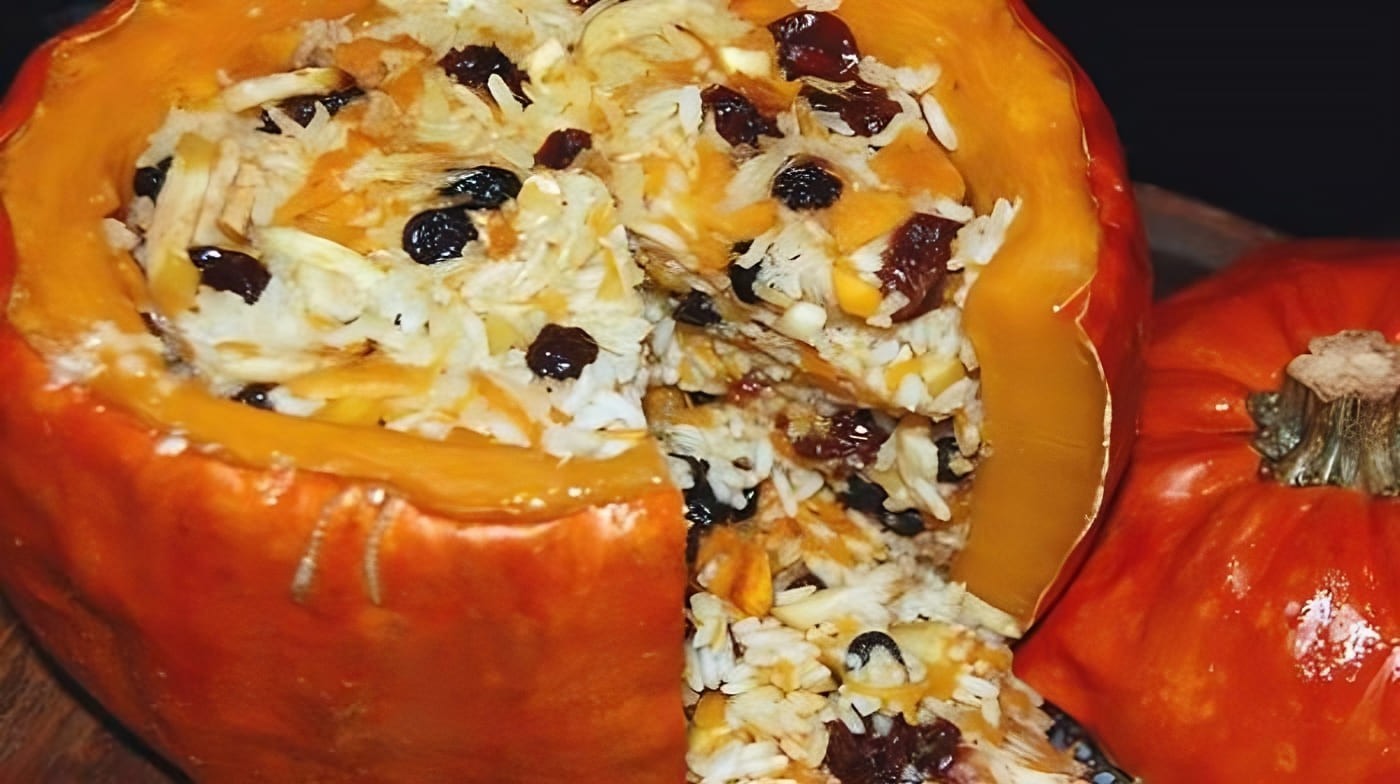 Fruit Pilaf in Pumpkin: Quick, Beautiful, and Delicious!