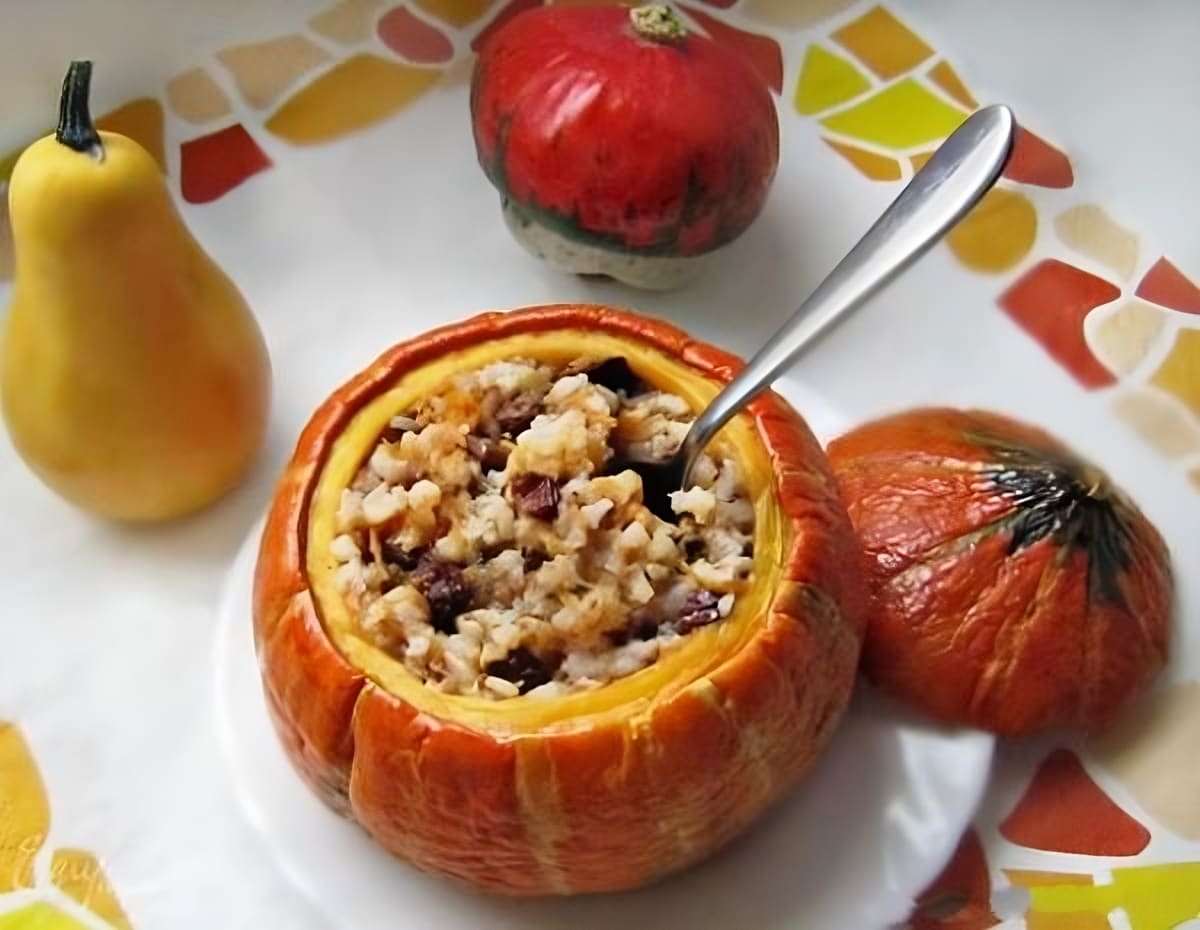Fruit Pilaf in Pumpkin: Quick, Beautiful, and Delicious!