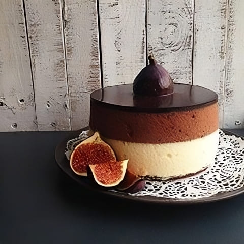 Decadent Chocolate Cake with Delicate Cream Mousse