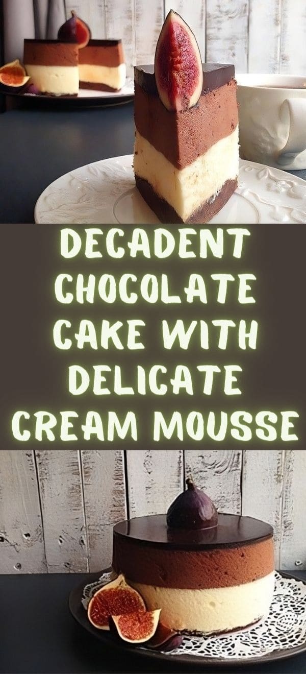 Decadent Chocolate Cake with Delicate Cream Mousse